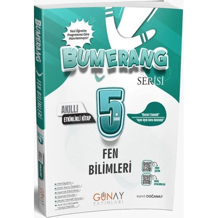 GÜNAY 5. SINIF BUMERANG FEN BİLİMLERİ AKILLI ETKİNLİKLİ KİTAP SORU BANKASI