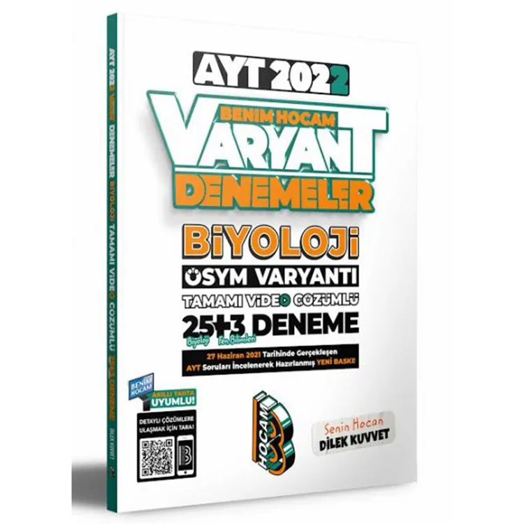 BENİM HOCAM 2022 AYT BİYOLOJİ VARYANT TAMAMI VİDEO ÇÖZÜMLÜ 25+3 DENEME