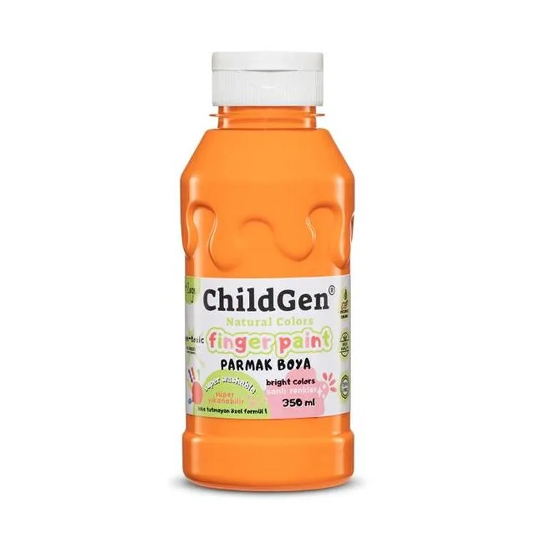 CHILDGEN NATUREL COLORS - PARMAK BOYASI CANLI RENKLER 350ml TURUNCU