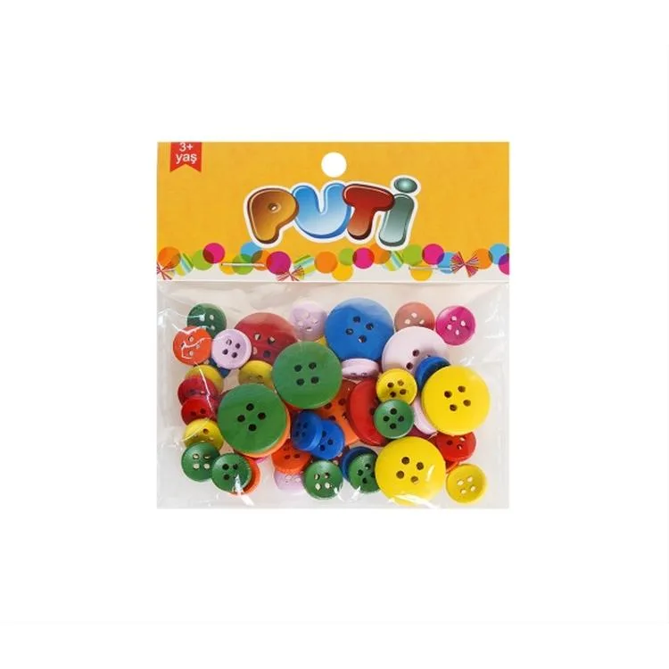 PUTİ 11134 AHŞAP RENKLİ DÜĞME POŞETTE