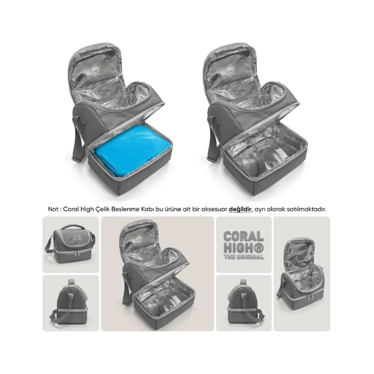 CORAL HIGH 37202 KIDS MOR MİLKA ŞEKER AYICIK DESENLİ THERMO İKİ KATLI BESLENME ÇANTASI
