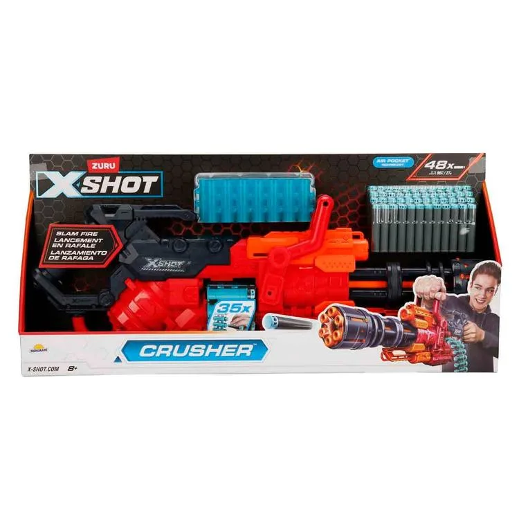 SUNMAN ZURU 36382 X-SHOT EXCEL CRUSHER FİRE SÜNGER ATAN SİLAH 48 MERMİ 8+