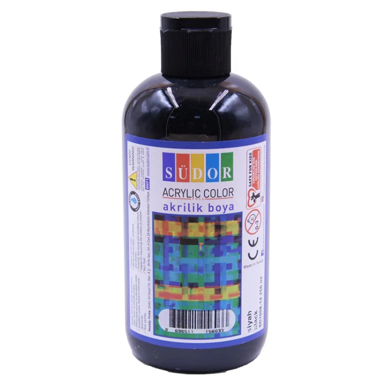 SÜDOR SD1008-14 AKRİLİK BOYA 250 ML SİYAH