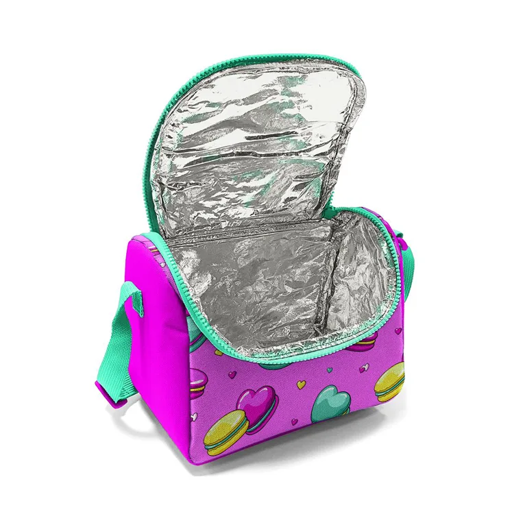 CORAL HIGH 11701 AÇIK PEMBE SU YEŞİLİ MAKARON DESENLİ THERMO BESLENME ÇANTASI
