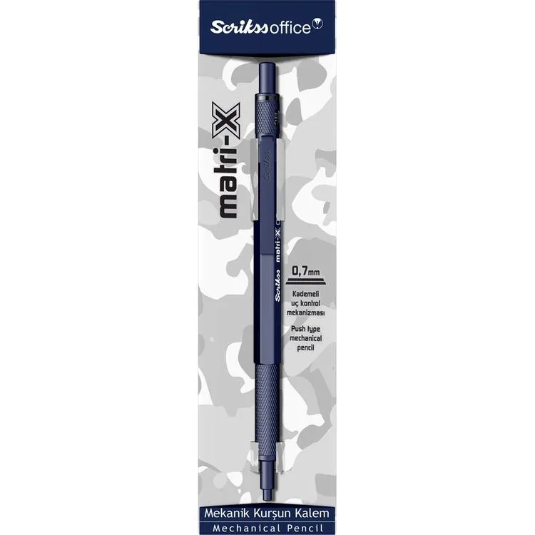 SCRIKSS MATRI-X VERSATİL KALEM 0.7 ŞEFFAF AMBALAJ LACİVERT