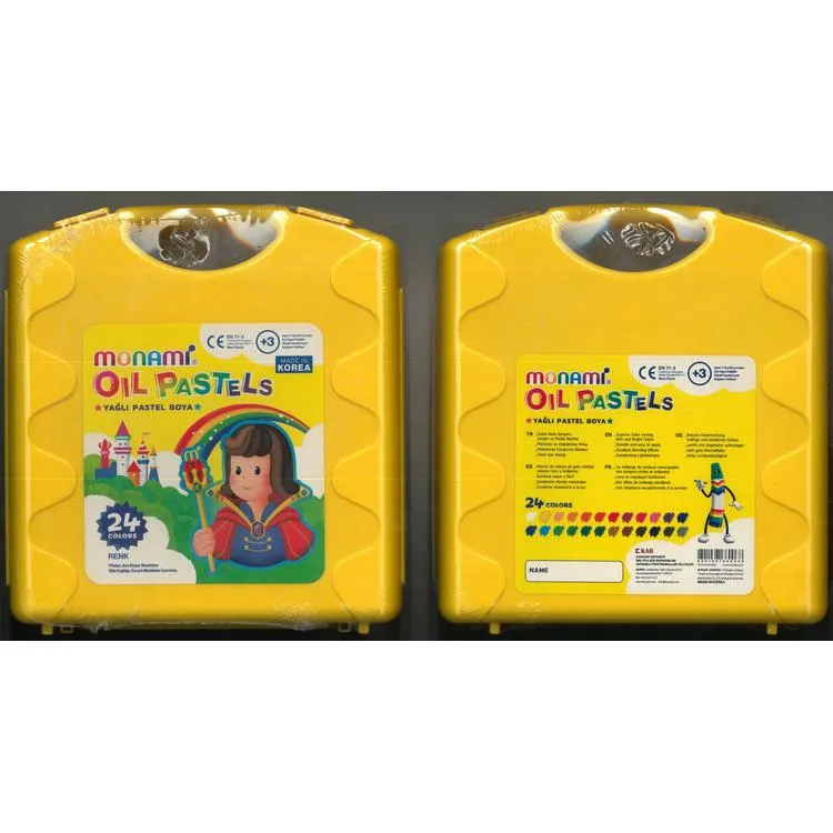MONAMİ OIL YAĞLI PASTEL BOYA PLASTİK ÇANTALI 24'LÜ (24 RENK)