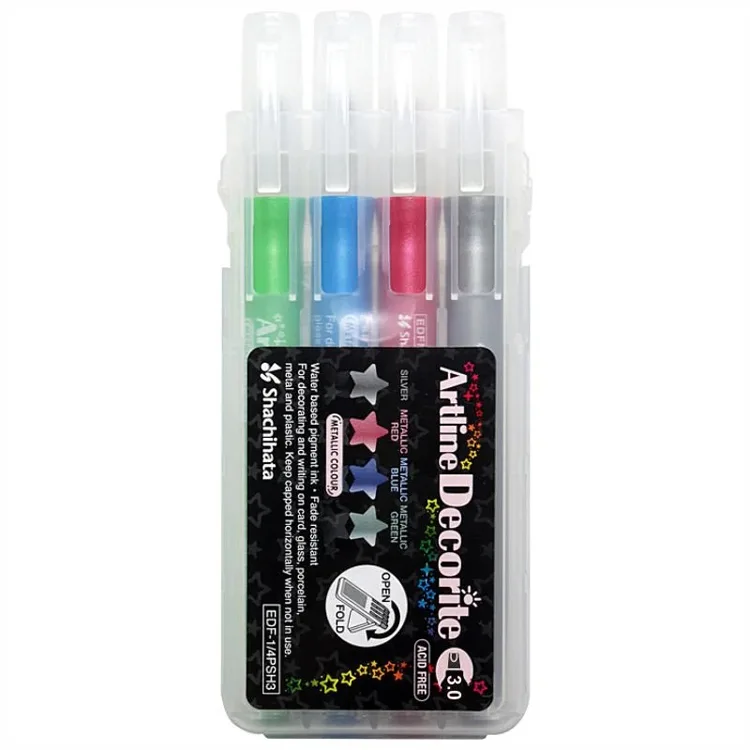 ARTLINE EDFM-3/4PSH3 DECORITE 3.0mm KESİK UÇ MARKER METALİK RENLER 4'LÜ