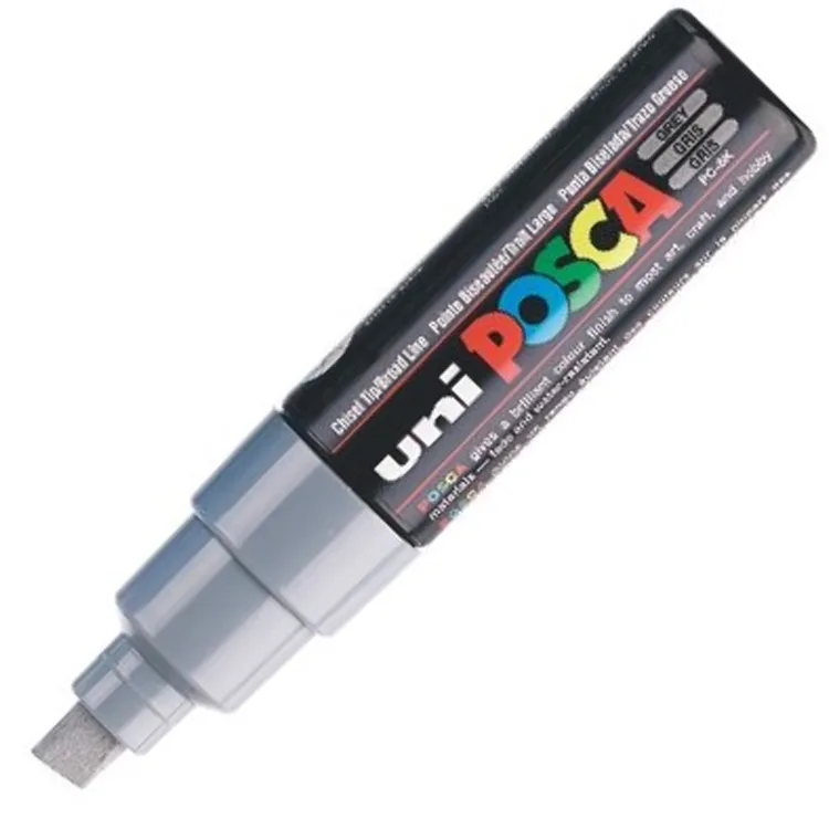 UNİ POSCA SU BAZLI POSTER MARKER PC-8K 8.0 mm GRİ