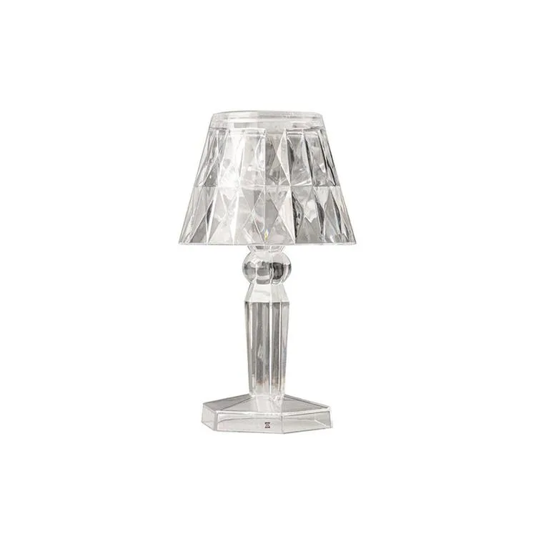 TEKNOPOİNT FY-805 LED TRANSPARENT PİLLİ MASA LAMBASI ŞEFFAF ABAJUR 11.5cm