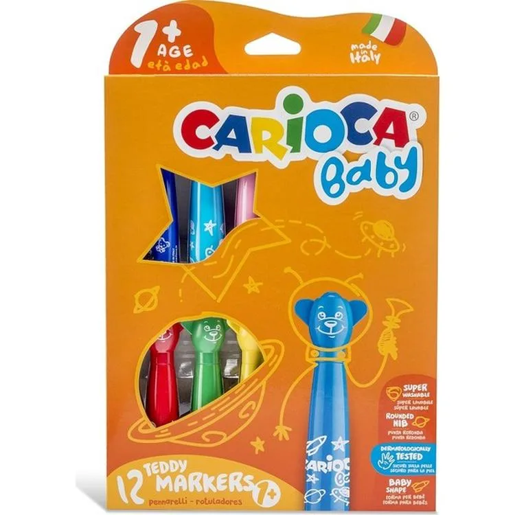 CARIOCA BABY 42816 TEDDY BABY JUMBO YIKANABİLİR KEÇELİ BOYA KALEMİ 12'Lİ