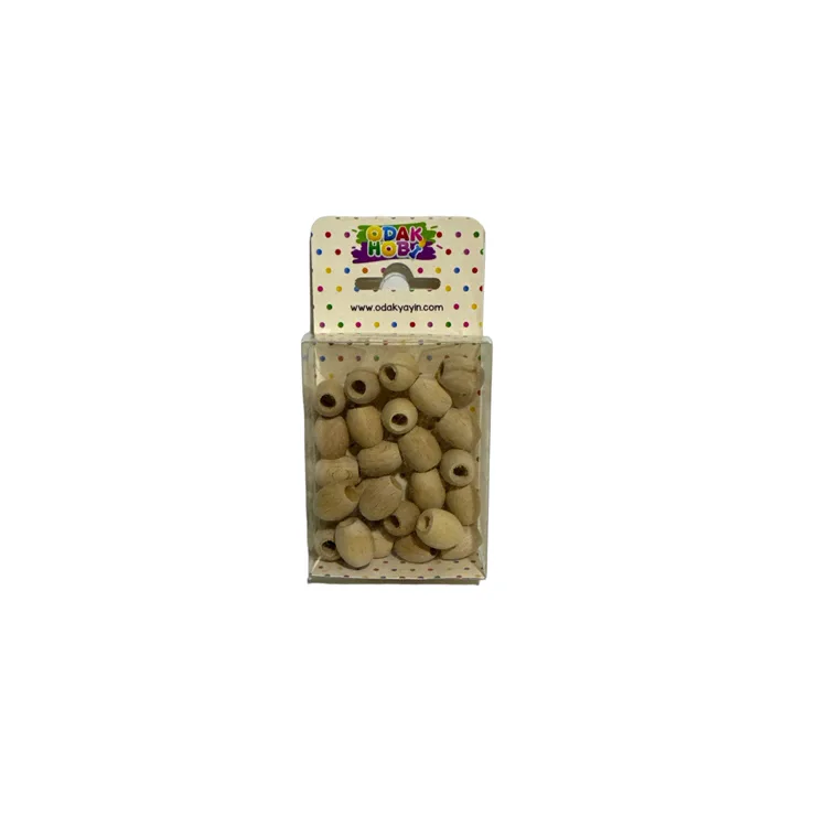 ODAK HOBİ OVAL NATUREL TAHTA BONCUK 12mm.