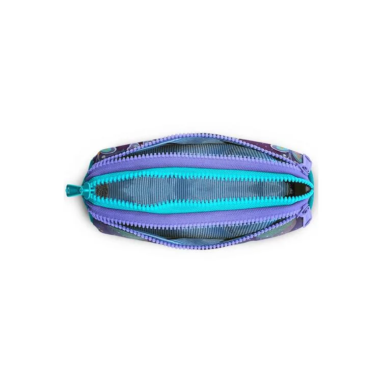 CORAL HIGH 31006 PASTEL RENKLİ KELEBEK DESENLİ ÜÇ BÖLMELİ KALEM ÇANTASI