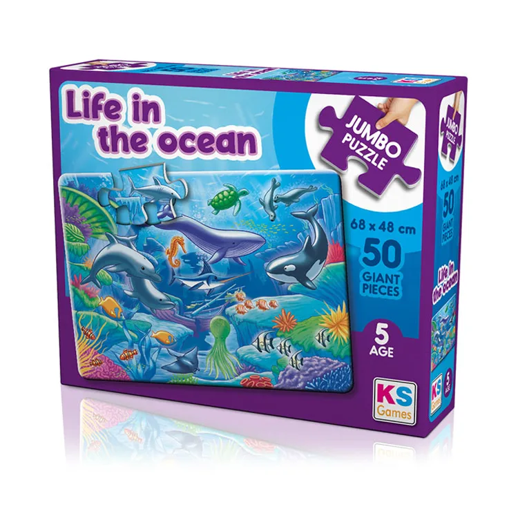 KS GAMES JP31013 LIFE IN THE OCEAN 68x48cm JUMBO YAPBOZ/PUZZLE 50 PARÇA 5YAŞ
