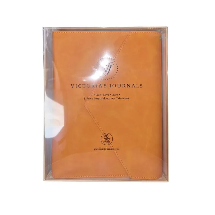 VICTORIA'S JOURNALS MUSE 126-2726 KUTULU VEGAN DERİ A5 120 GR. 96 YP. DEĞİŞTİRİLEBİLEN İÇ ÇİZGİLİ ORGANİZER DEFTER TURUNCU