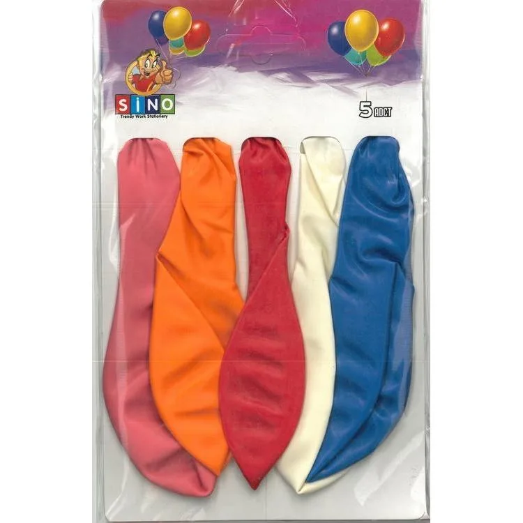 SİNO BLN-10 KARIŞIK RENK 12" BALON 5'Lİ TEK KARTELA (ADET)