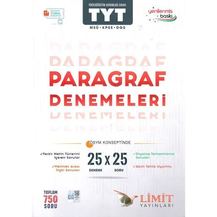 LİMİT TYT PARAGRAF DENEMELERİ 25x25