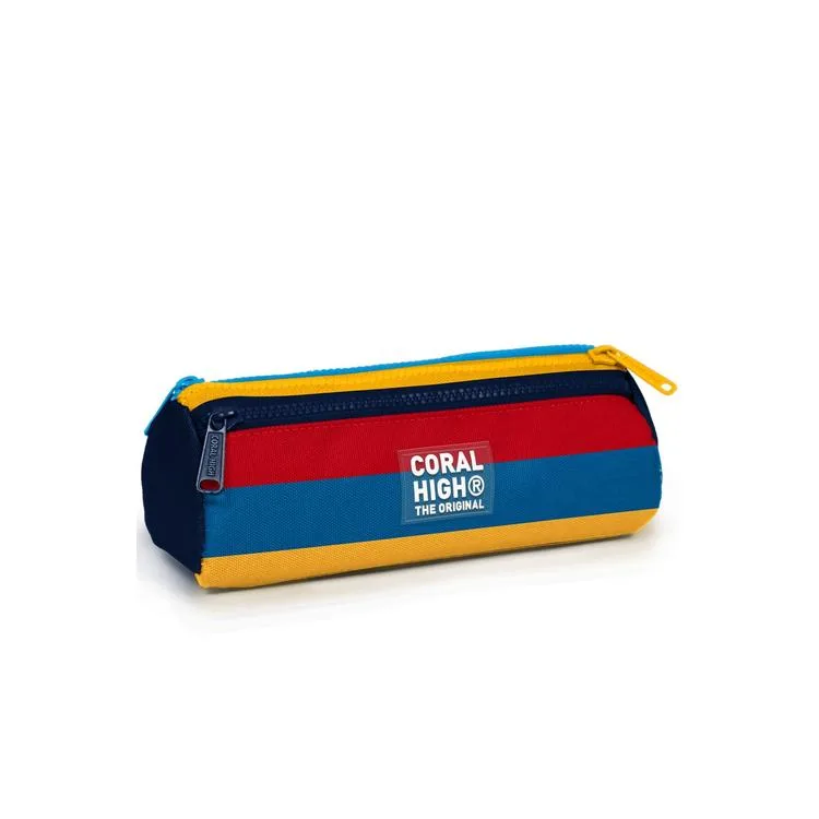 CORAL HIGH 31012 ÇOK RENKLİ ÇİZGİ DESENLİ ÜÇ BÖLMELİ KALEM ÇANTASI