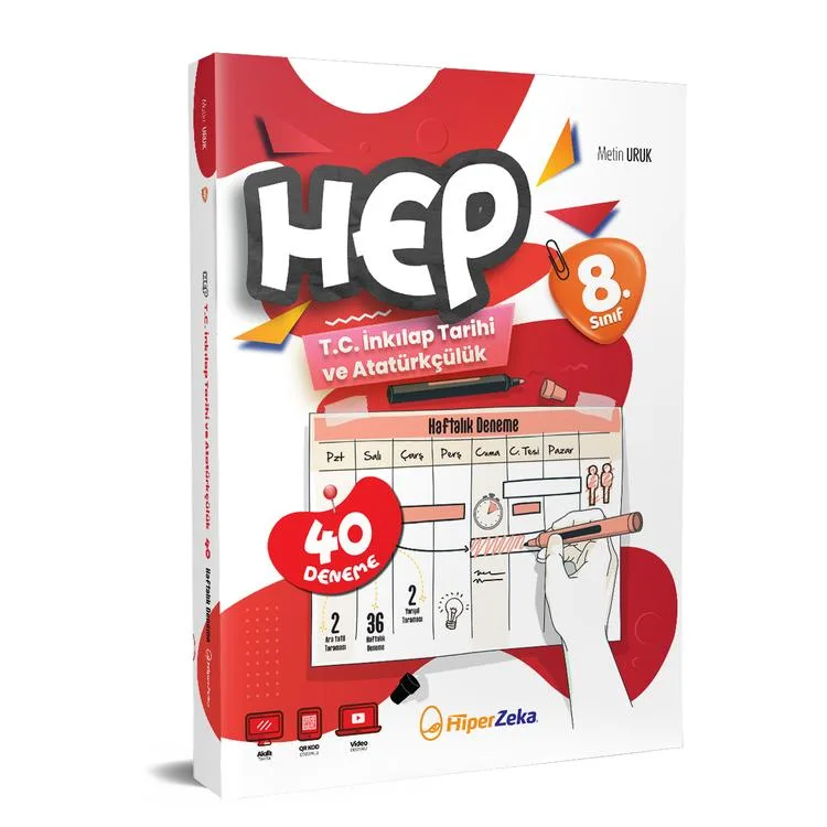 HİPER ZEKA 8. SINIF HAFTALIK HEP T.C. İNKILAP TARİHİ VE ATATÜRKÇÜLÜK 40 DENEME
