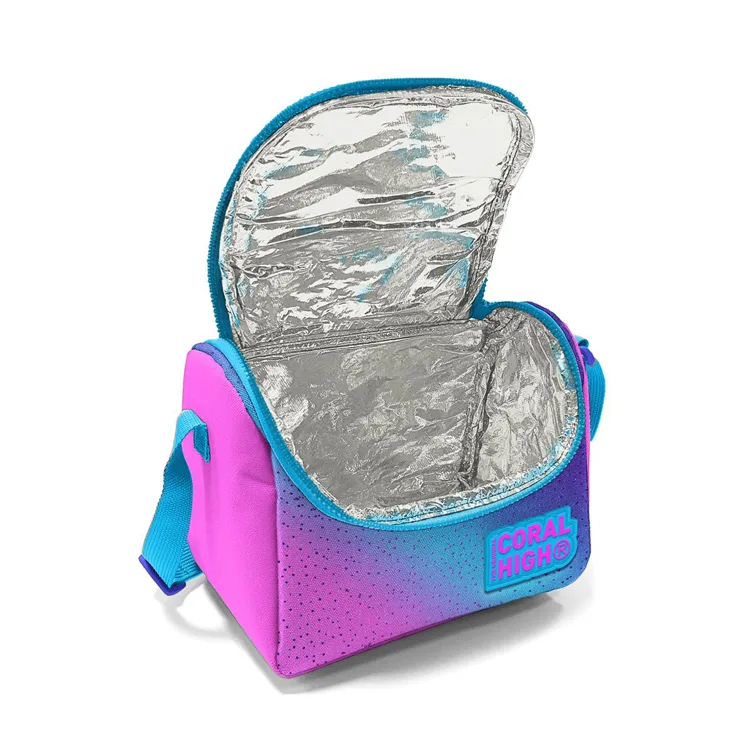 CORAL HIGH 11870 KIDS AÇIK PEMBE MAVİ KAPLUMBAĞA DESENLİ THERMO BESLENME ÇANTASI