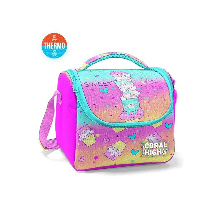 CORAL HIGH 11881 KIDS DONDURMALI KEDİ DESENLİ THERMO BESLENME ÇANTASI