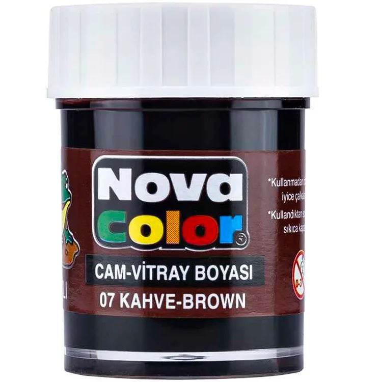 NOVA COLOR KAHVE 30 CC ŞİŞE SU BAZLI CAM BOYASI