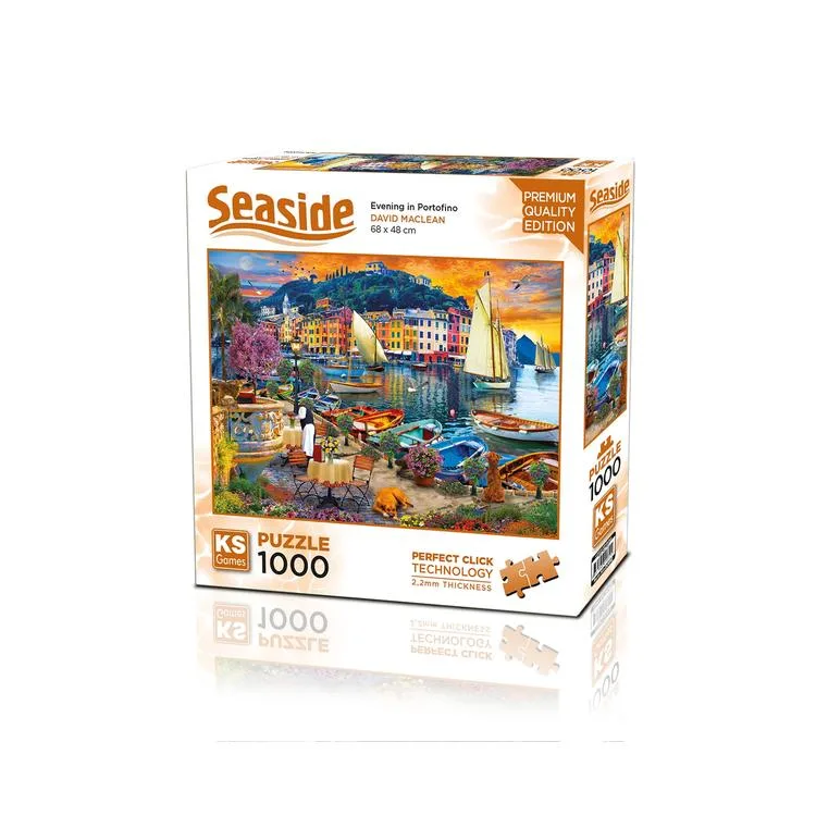 KS GAMES 20812 EVENING IN PORTPFINO 68x48cm YAPBOZ/PUZZLE 1000 PARÇA