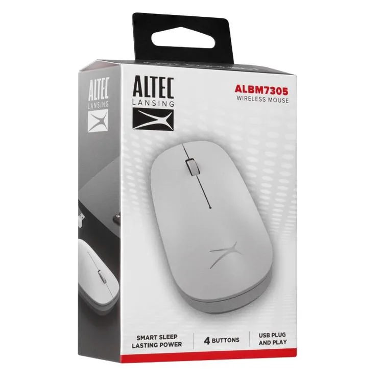 ALTEC LANSİNG ALBM7305 2.4GHZ USB 1600DPI ALKALİN PİLLİ KABLOSUZ MOUSE BEYAZ