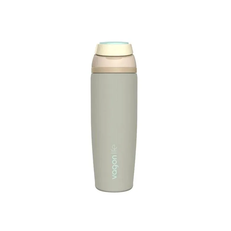 VAGONLİFE ÇELİK TEK KAPAK PİPETLİ/ PİPETSİZ KULLANIM KULPLU MATARA/TERMOS VGN1107 800ML - GRİ
