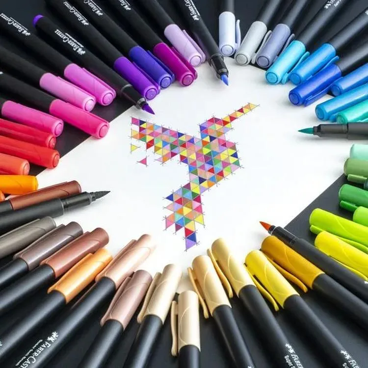 FABER CASTELL 116454 BLACK EDITION FIRÇA UÇLU KEÇELİ KALEM 50 RENK