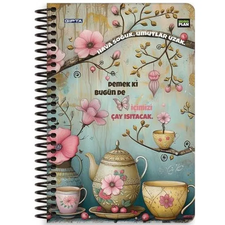 GIPTA 7329 MONO PLANLAYICI SPİRALLİ SERT KAPAK 17X24 96 YP. PLANNER DEFTER