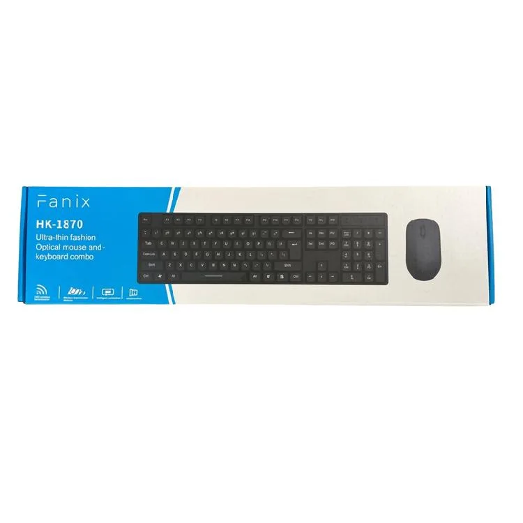 FANIX HK-1870 KABLOSUZ 2.4G WIRELESS STANDART KLAVYE+ MOUSE SET SİYAH