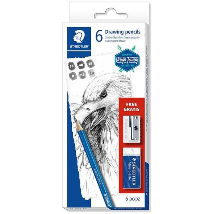 STAEDTLER 61 100 C6 MARS LUMOGRAPH DERECELİ KURŞUN KALEM SETİ 6'LI KARTON KUTU