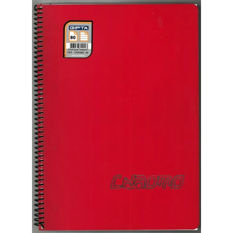 GIPTA CHROM-O SPİRALLİ PP. KAPAK A4 80YP.ÇİZGİLİ DEFTER -1337