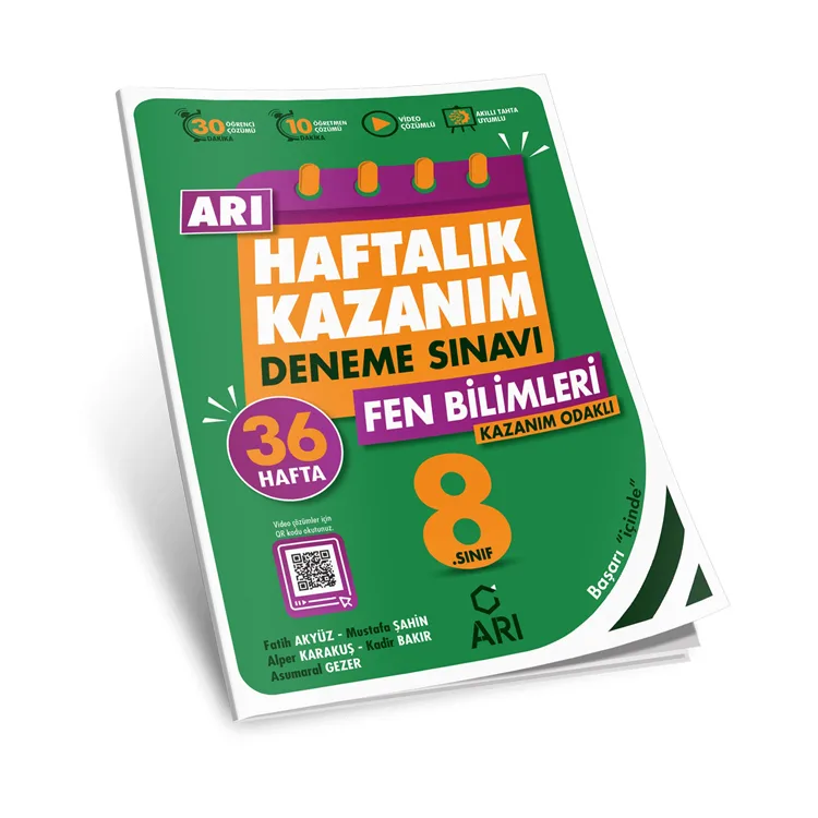 ARI 8. SINIF FEN BİLİMLERİ HAFTALIK KAZANIM DENEMELERİ