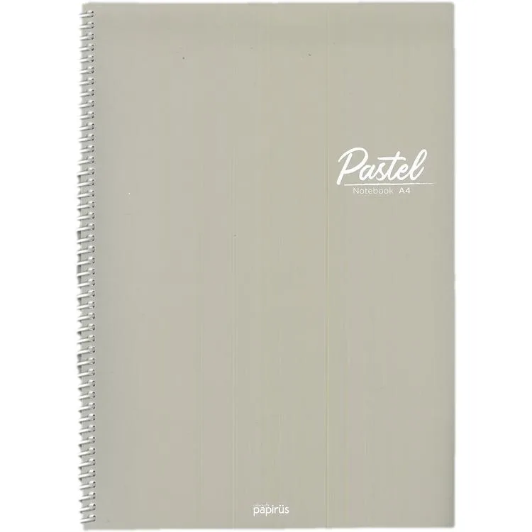 PAPİRÜS PASTEL PP. KAPAK SPİRALLİ A4 72 YP. ÇİZGİLİ DEFTER - TEKLİ
