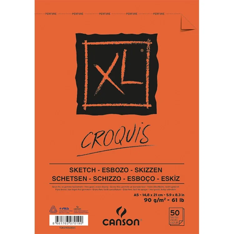 CANSON CROQUİS XL ÜSTTEN SPİRALLİ A5 14.8X21 90 GR ESKİZ DEFTERİ 50 SYF.