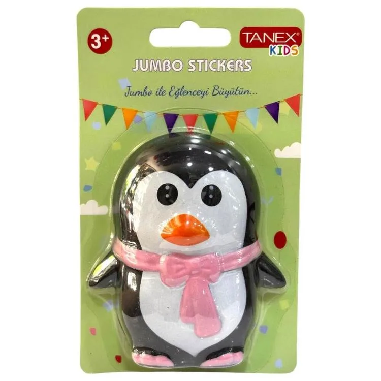 TANEX KIDS TNX-2701001 JUMBO STICKER - SQUISHY JUMBO PUFFY SEVİMLİ PENGUEN - 1 ADET