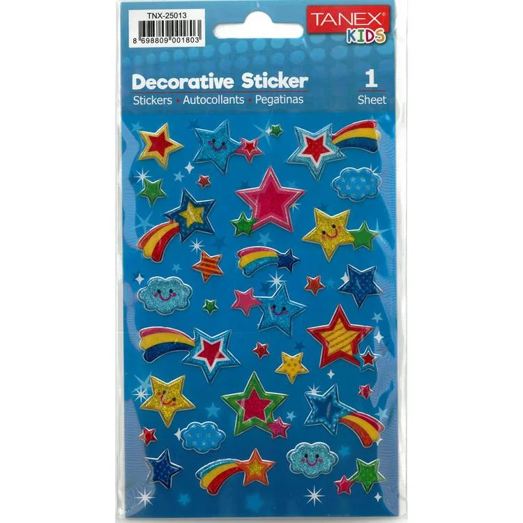 TANEX KIDS TNX-25013 DEKORATİF ETİKETLER - KUYRUKLU YILDIZ SERİSİ STICKER