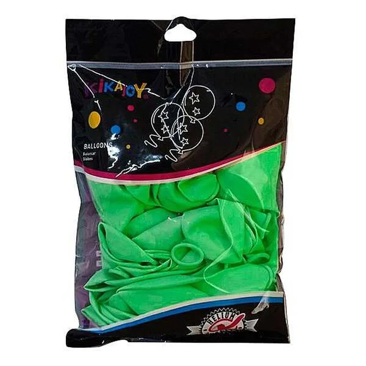 SPOT BALON 2006680-9 BASKISIZ BALON 100'lü 12" İNÇ 30cm TEK PAKET YEŞİL RENK 8+