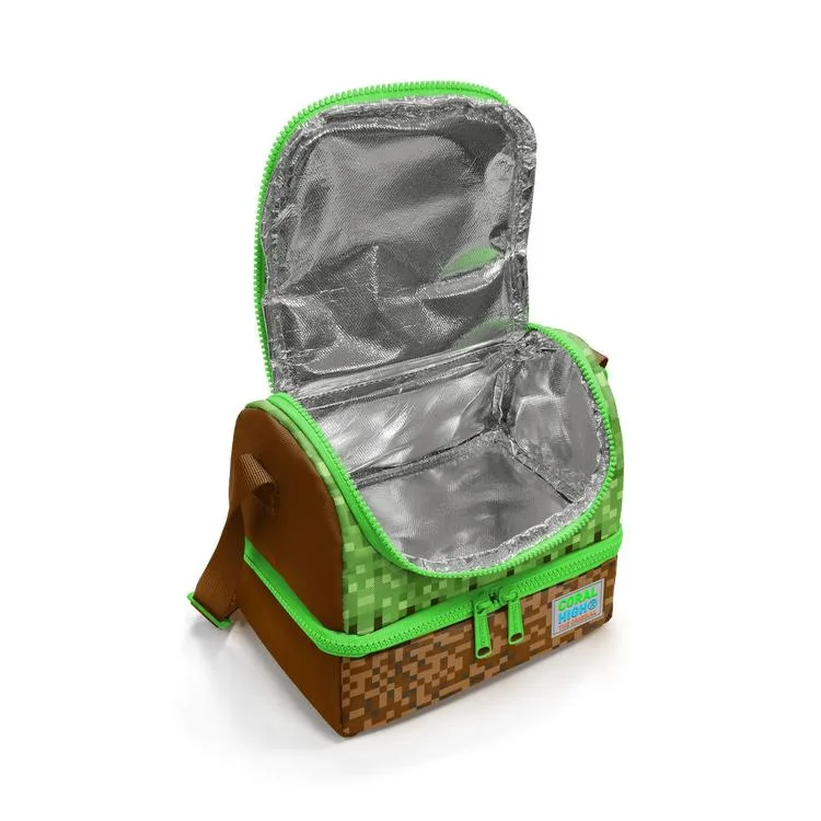 CORAL HIGH 37217 KIDS YEŞİL KAHVERENGİ HIGH CRAFT DESENLİ THERMO İKİ KATLI BESLENME ÇANTASI
