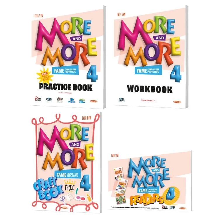 NEW MORE & MORE 4. SINIF ENGLISH PRACTICE BOOK & WORKBOOK + ENGLISH HİKAYE SETİ + CRAFT BOOK