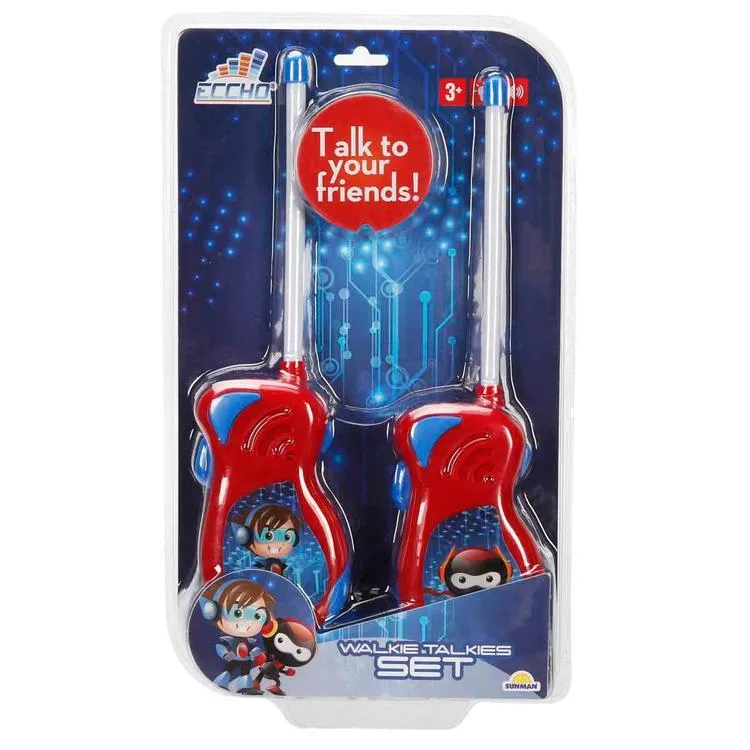 SUNMAN 1002B ECCHO WALKIE TALKIE SÜPER KAHRAMANLAR TEMALI SESLİ IŞIKLI TELSİZ 3+