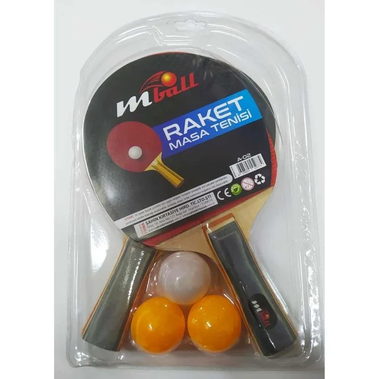 MİKRO A-02 MBALL PİNPON TOPU İKİLİ RAKET MASA TENİSİ SETİ