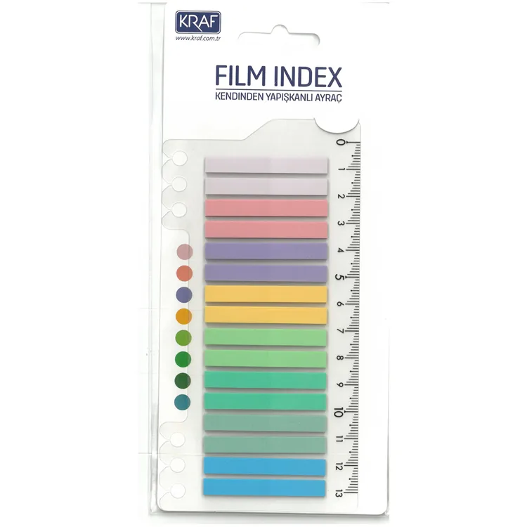 KRAF 16645-1 INDEX FILM (PP) CETVELLİ BRIGHT COLOR YAPIŞKANLI AYRAÇ 6x45mm 16'LI X 20YP