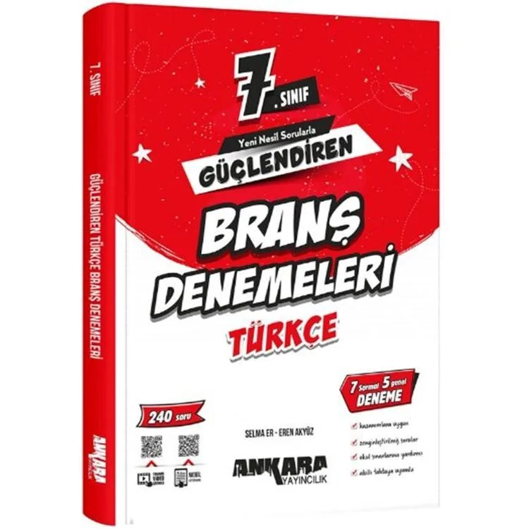 ANKARA YAYINLARI 7.SINIF GÜÇLENDİREN TÜRKÇE BRANŞ DENEMELERİ - 2025 MÜFREDAT