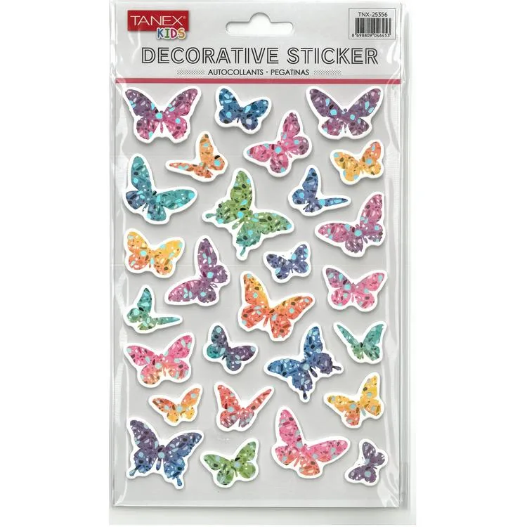 TANEX KIDS TNX-25356 DEKORATİF ETİKETLER - PUFFY KELEBEK SERİSİ STICKER