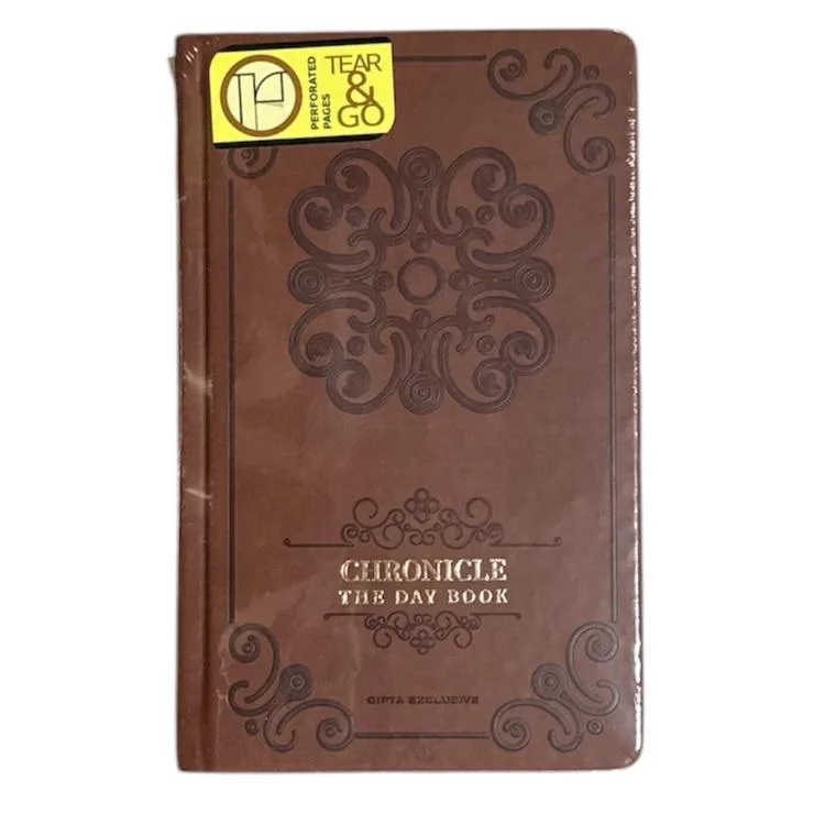 GIPTA CHRONICLE THE DAY BOOK İPLİK DİKİŞLİ DERİ SERT KAPAK 13x21cm 120YP. ÇİZGİLİ DEFTER 8519 - TEKLİ