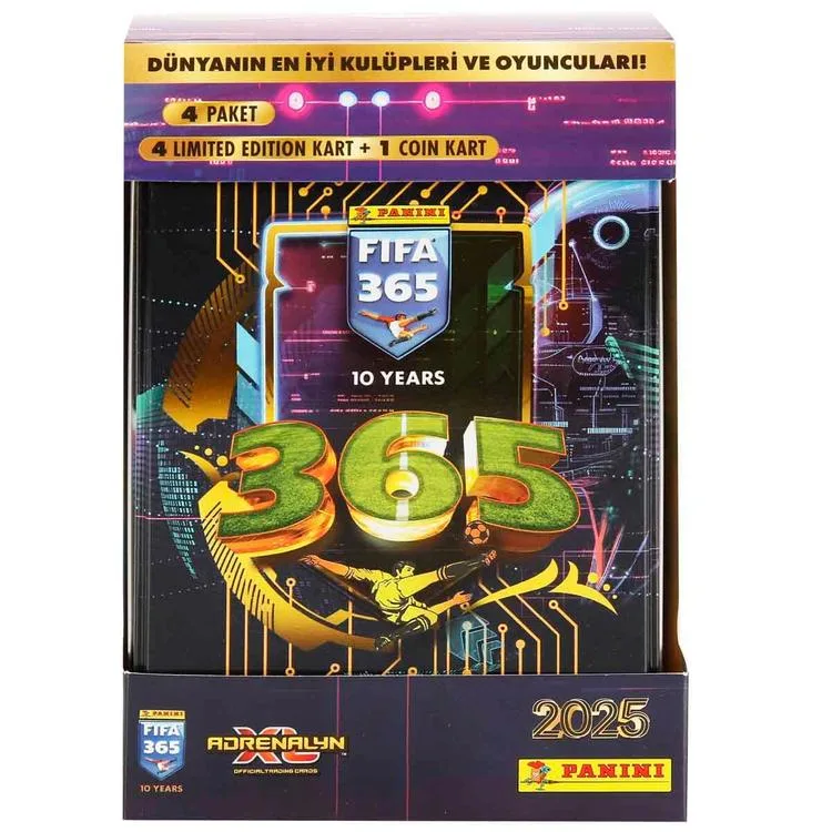 PANİNİ FIFA 365 ADRENALYN XL 2025 TIN BOX FUTBOLCU KARTI METAL KUTU