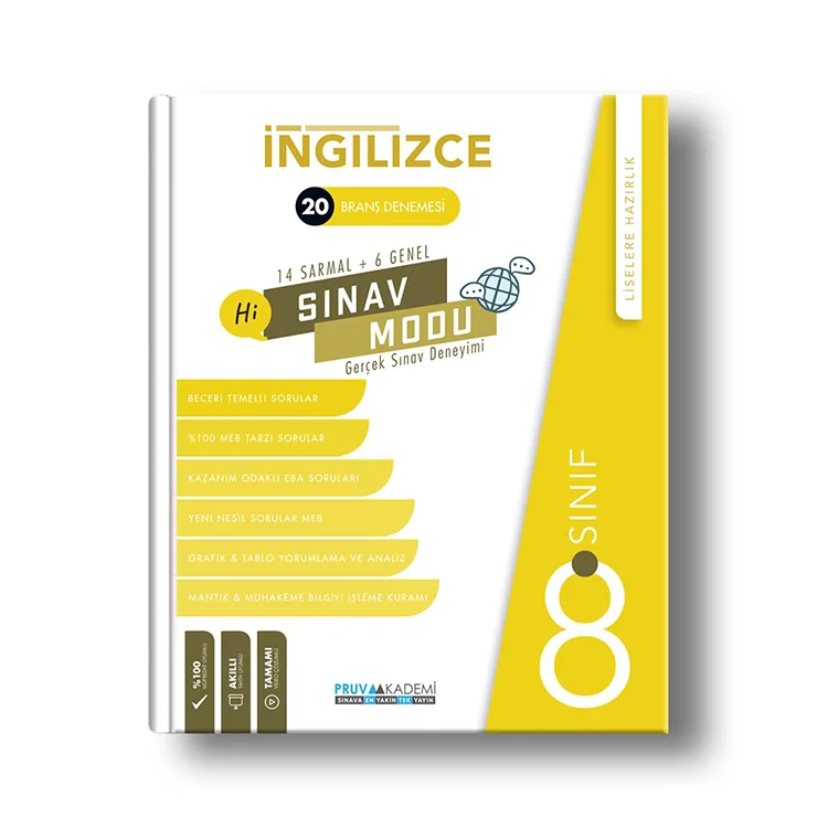 PRUVA 8. SINIF İNGİLİZCE 20'Lİ BRANŞ DENEMESİ