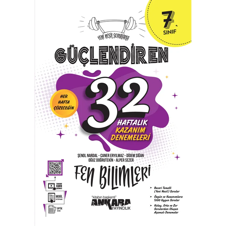 ANKARA 7.SINIF FEN BİLİMLERİ GÜÇLENDİREN 32 HAFTALIK KAZANIM DENEMELERİ - 2025 MÜFREDAT